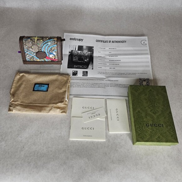 Gucci Supreme Canvas Donald Duck Limited Edition Wallet Organizer w Box Disney - Picture 1 of 11